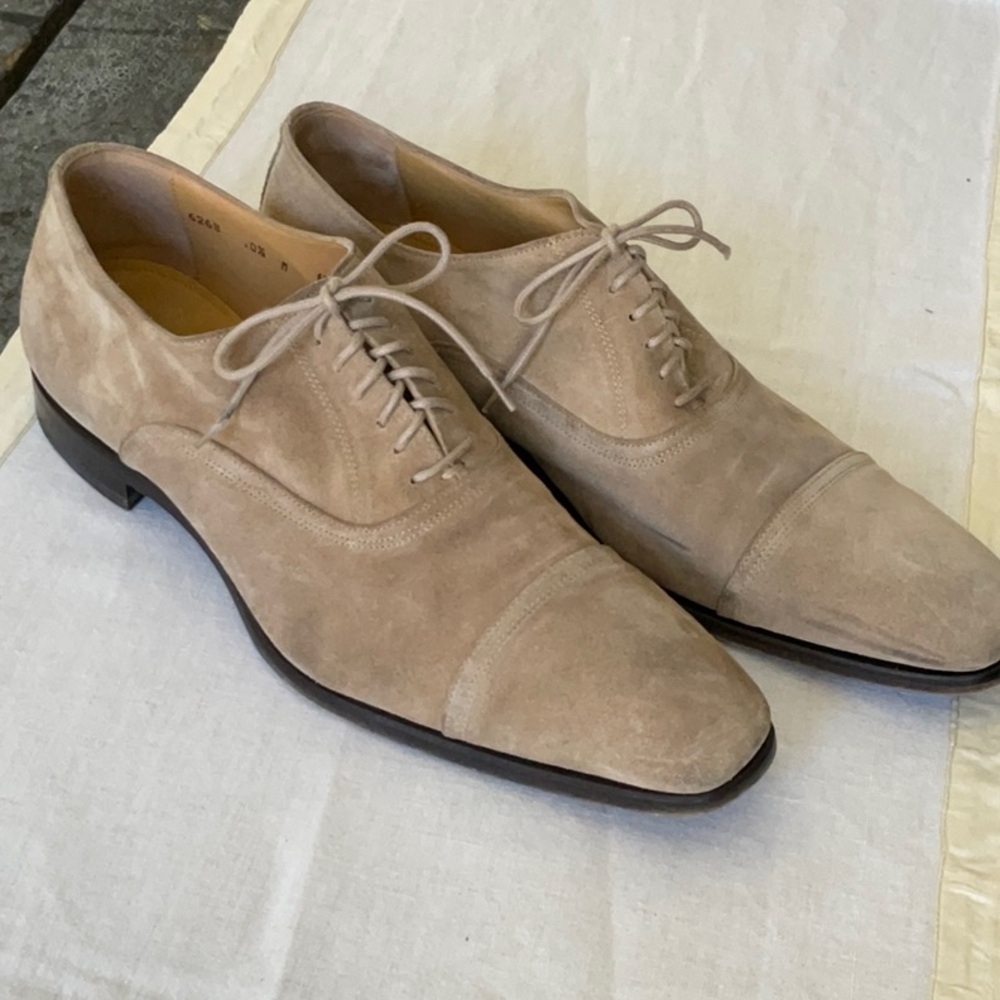 Men's Tan Suede Oxford Shoes